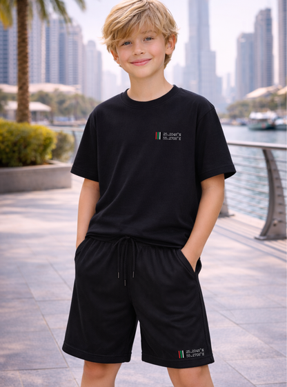 FROM HERE // Kids Embroidered Unisex Short Set