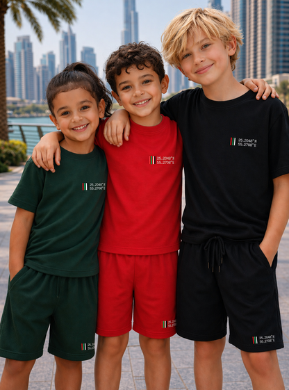 FROM HERE // Kids Embroidered Unisex Short Set