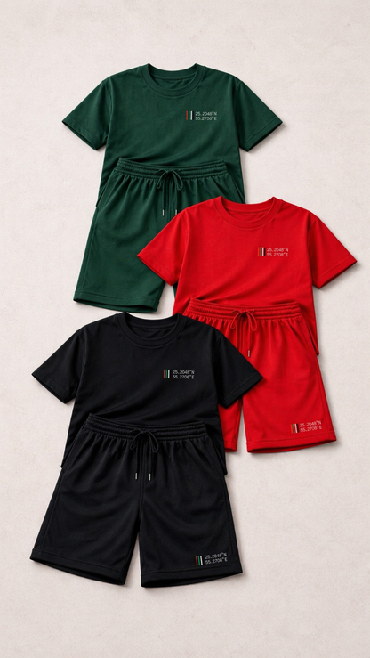 FROM HERE // Kids Embroidered Unisex Short Set