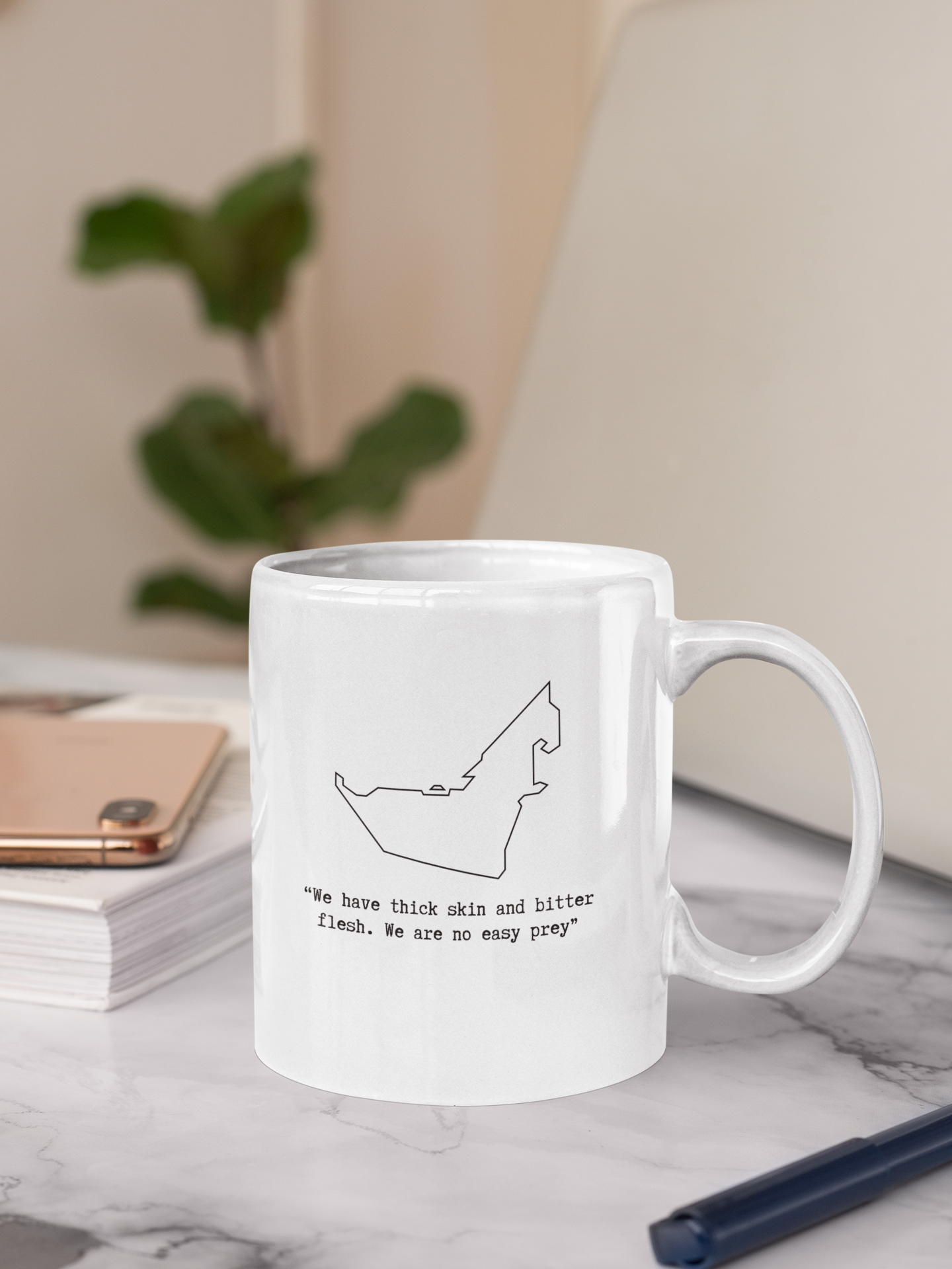 FROM HERE // Our Skin Is Thick Mug
